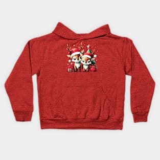 Christmas Santa Claus reindeer Kids Hoodie